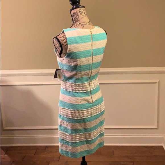 ✨NWT✨Gabby Sky Aqa/Crm Embroidered Patterned Dress - Picture 5 of 8